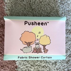 Pushers box fabric shower curtain and free pillow case